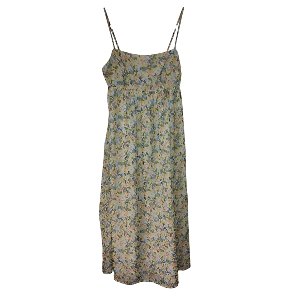 Abercrombie & Fitch Blue And Green Floral Milkmaid Style Maxi Dress - Picture 3 of 4